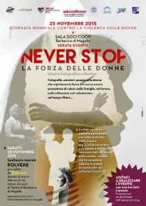 locandina della serie di eventi Never stop - la forza delle donne a Barberino di Mugello