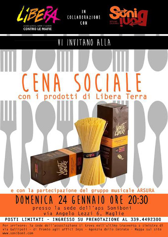 locandina di una cena sociale a Maglie