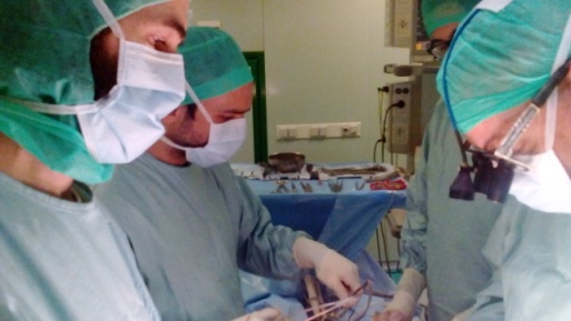 i cardiochirurghi Flocco e Actis Dato durante un intervento