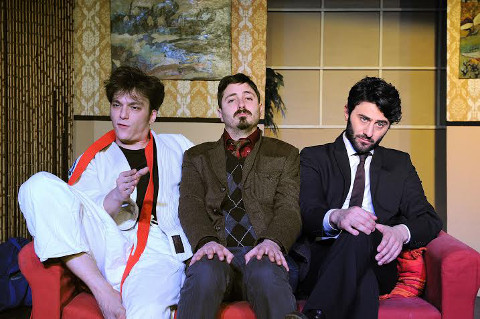 Ermenegildo Marciante, Luca Basile e Tommaso Arnaldi con abiti di scena