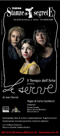locandina dello spettacolo teatrale Le serve a Roma