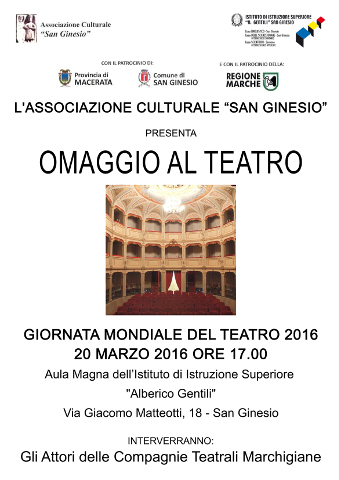 giornata mondiale del teatro a San Ginesio