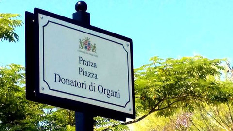 targa del Parco del donatore di organi a Cagliari