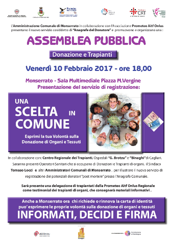 Assemblea su donazione di organi aMonserrato