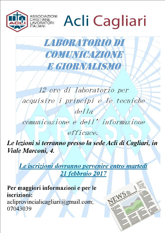 corso di comunicazione e giornalismo a Cagliari