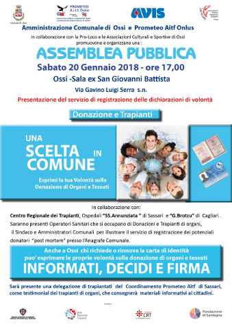 incontro su donazione organi a Ossi